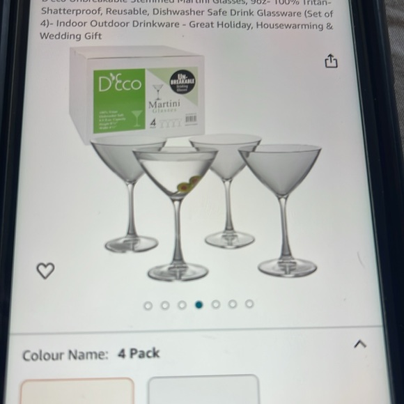 D'eco Unbreakable Stemmed Martini Glasses (4) - Picture 9 of 10